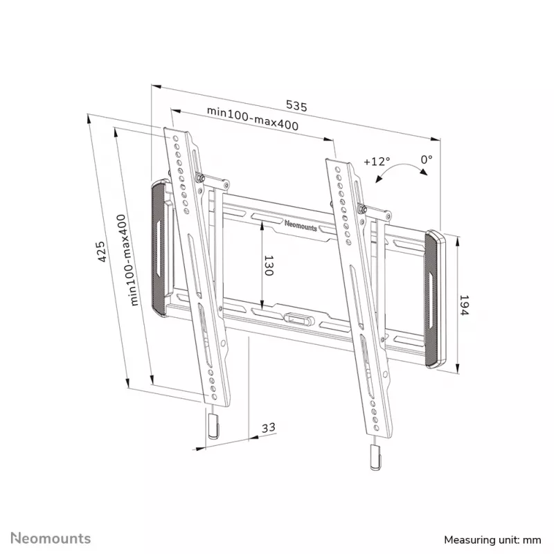 Neomounts WL35-550BL14 TV mount wall 40-75 inch - tiltable - easy install