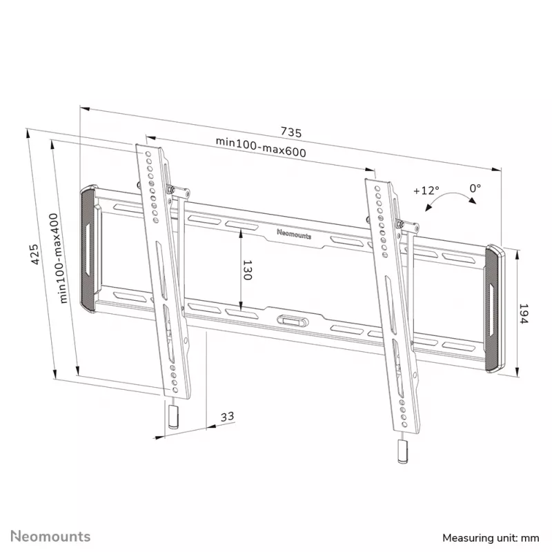 Neomounts WL35-550BL16 TV mount wall 42-86 inch - tiltable - easy install