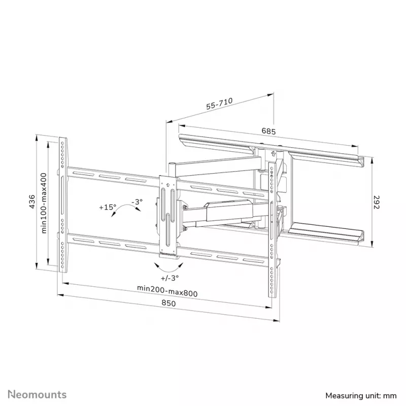 Neomounts WL40-550BL18 TV mount wall 43-75 inch - full motion - easy install