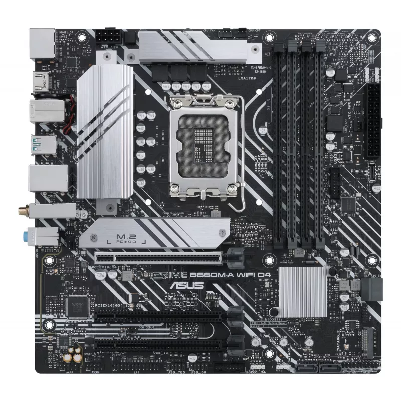 Motherboard ASUS PRIME B660M-A WIFI D4 — Intel B660, LGA 1700, micro ATX, DDR4, 4 DIMM, Wi‑Fi 6, 2x M.2