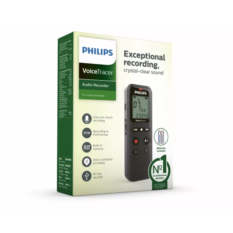 Philips VoiceTracer 8 kHz Black