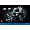 LEGO Technic motorcycle model BMW M1000RR 42130 with detailed engine and working suspension