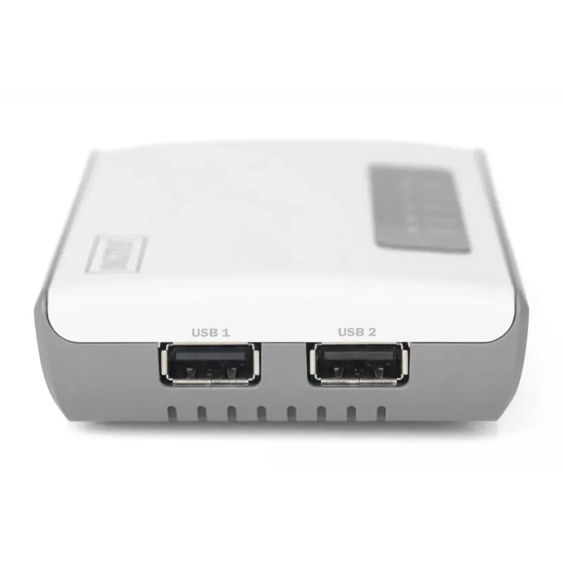 DIGITUS 2-Port USB 2.0 Wi-Fi Network Server NAS USB Hub Print Server