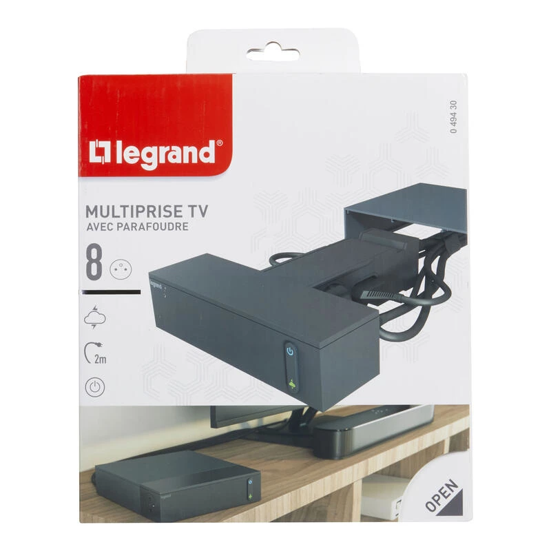 Legrand 049430 power extension 2 m 8 AC outlet(s) Indoor Black