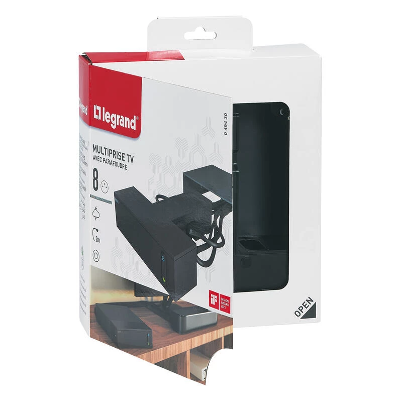 Legrand 049430 power extension 2 m 8 AC outlet(s) Indoor Black