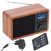 Portable radio Adler AD 1184 with DAB+/FM/AM digital tuner, Bluetooth 5.0, 15W, SD/USB, alarm clock, black/wood