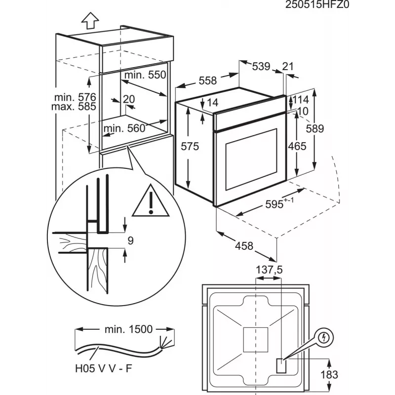 Electrolux EOF3H50BX 65 L Stainless steel