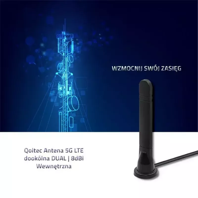 Omnidirectional 5G LTE Antenna QOLTEC 57033 Dual Band 8 dBi Indoor