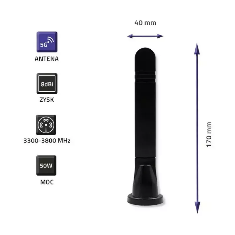 Omnidirectional 5G LTE Antenna QOLTEC 57033 Dual Band 8 dBi Indoor