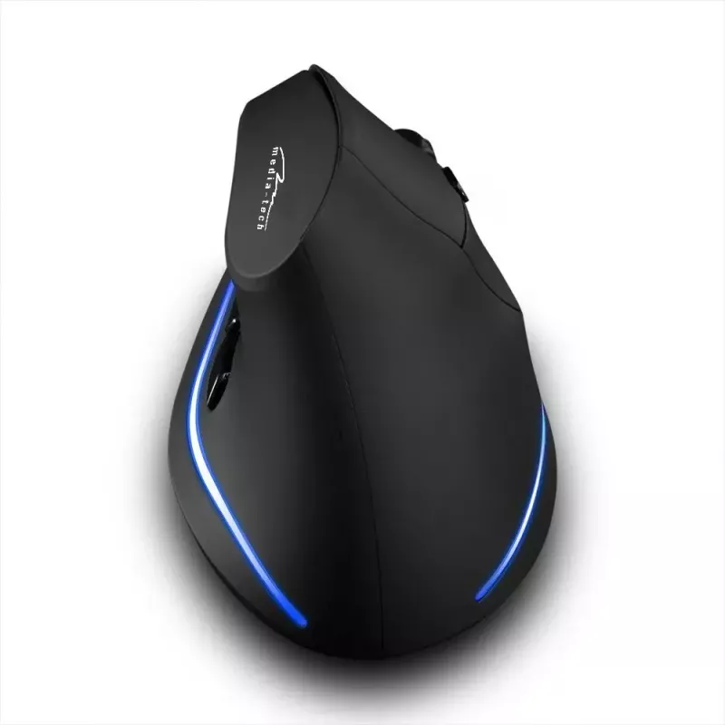 Wireless vertical mouse MEDIA-TECH MT1123, black, 2400 DPI, 5 buttons, RF USB receiver