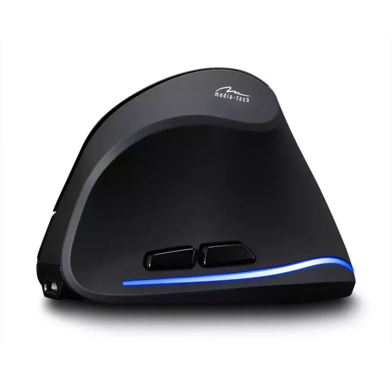 Wireless vertical mouse MEDIA-TECH MT1123, black, 2400 DPI, 5 buttons, RF USB receiver