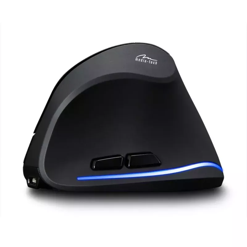 Wireless vertical mouse MEDIA-TECH MT1123, black, 2400 DPI, 5 buttons, RF USB receiver