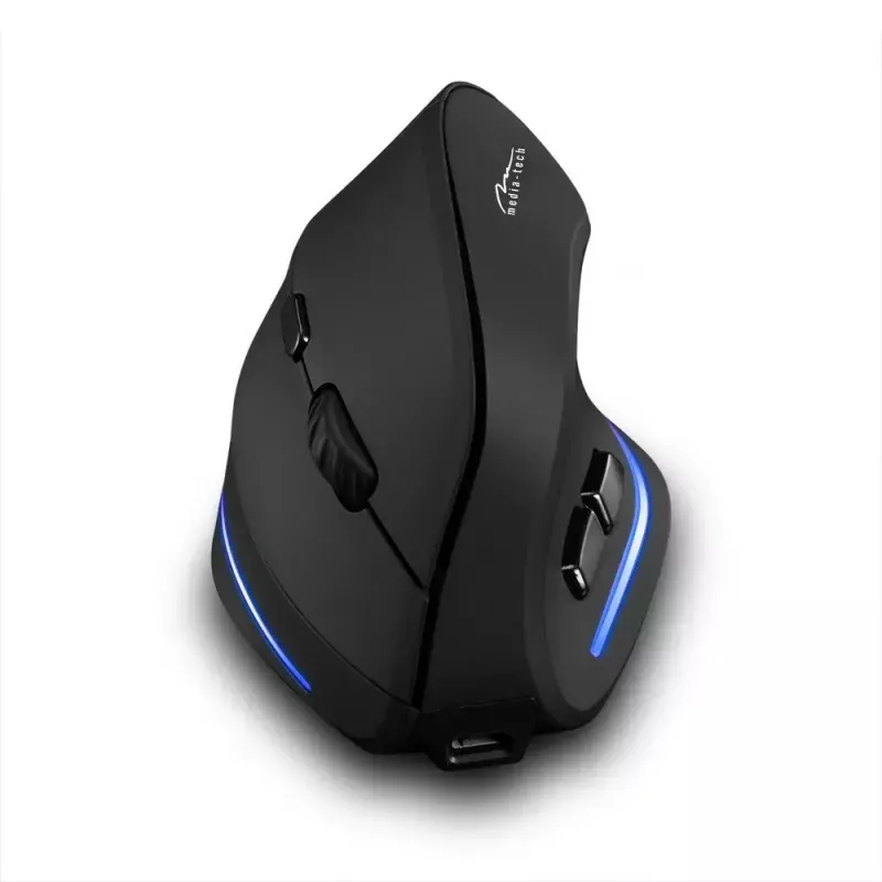 Wireless vertical mouse MEDIA-TECH MT1123, black, 2400 DPI, 5 buttons, RF USB receiver