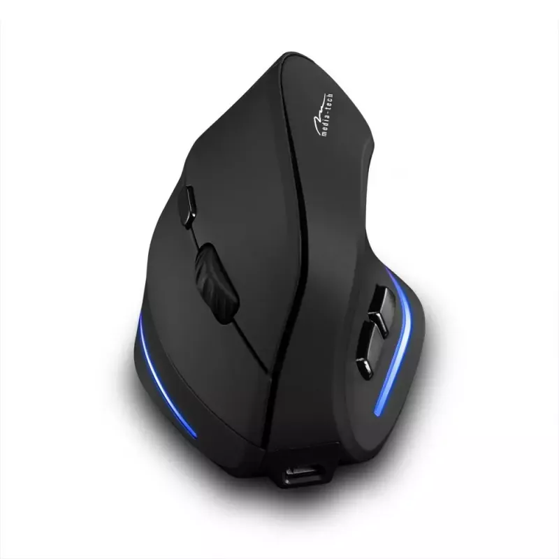 Wireless vertical mouse MEDIA-TECH MT1123, black, 2400 DPI, 5 buttons, RF USB receiver