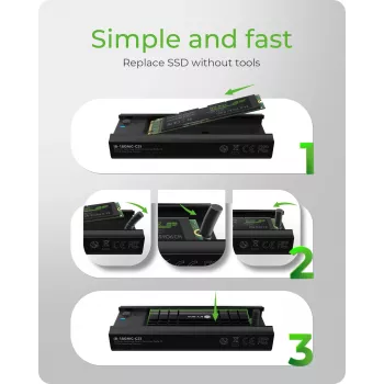 ICY BOX IB-180MC-C31 SSD enclosure Black M.2