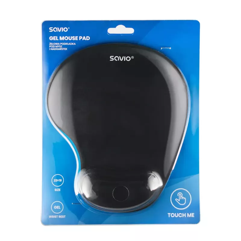 Mouse pad SAVIO MP-01B gel wrist rest 3 mm thickness 230×190 mm black