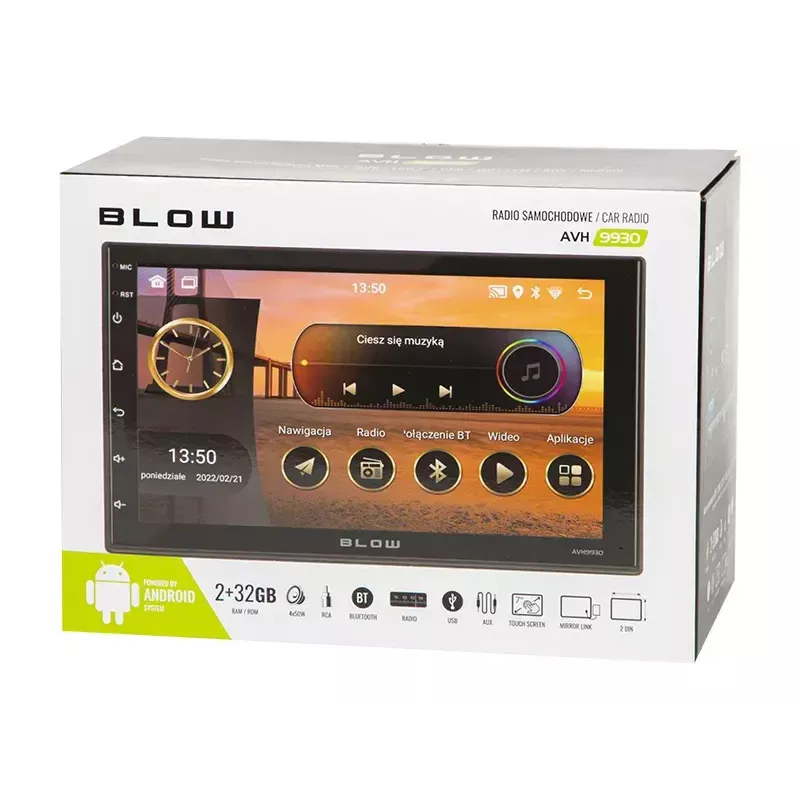 Car Multimedia Player BLOW AVH-9930 Black 200 W Wi-Fi Bluetooth