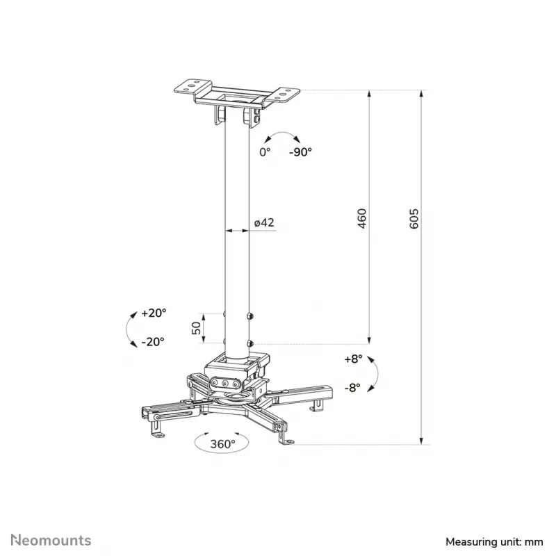 Ceiling Mount Neomounts CL25-540BL1 Black 35kg