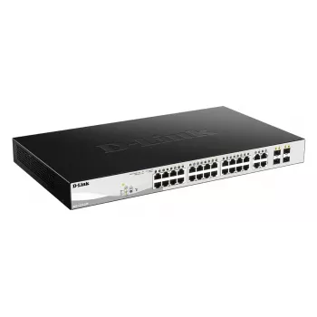 Managed L2 Gigabit PoE Switch D-Link DGS-1210-24P — 24x 10/100/1000 RJ-45, IEEE 802.3af/at, 56 Gbit/s, rack-mount, black