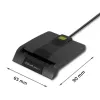 Card reader QOLTEC 50634 USB Type-C, ABS housing, 90×69 mm, 1.0 m cable, black