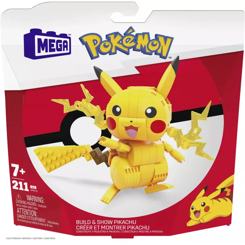 MEGA Pokémon Building Toy Kit Pikachu (211 Pieces) with 1 Action Figure for Kids