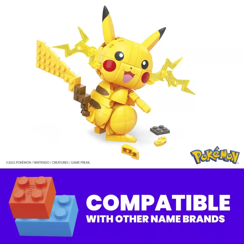 MEGA Pokémon Building Toy Kit Pikachu (211 Pieces) with 1 Action Figure for Kids
