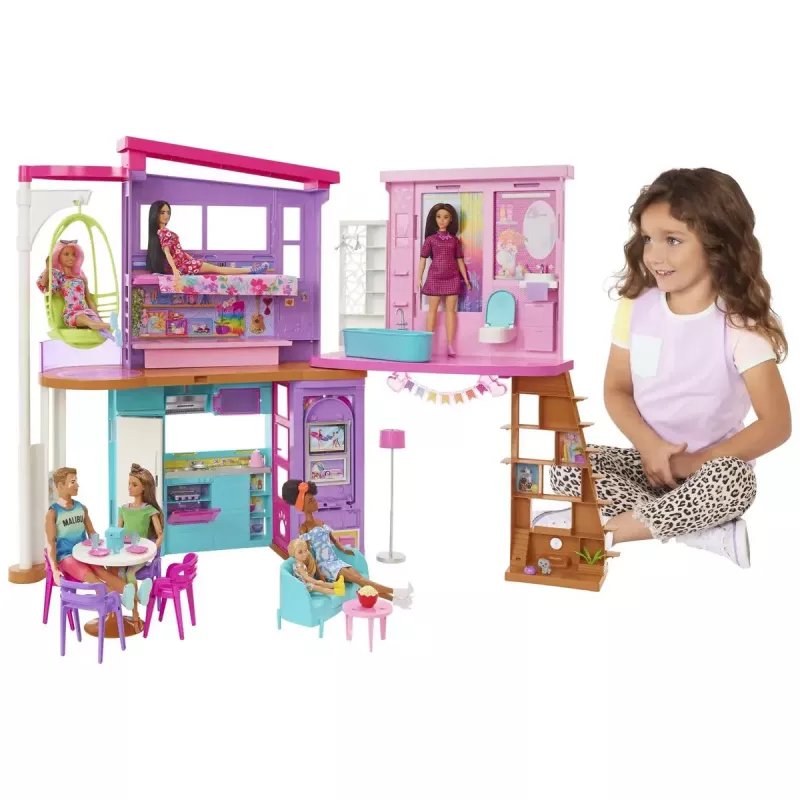 Barbie Vacation House Playset with 30+ Pieces, Toy for 3 Year Olds & Up