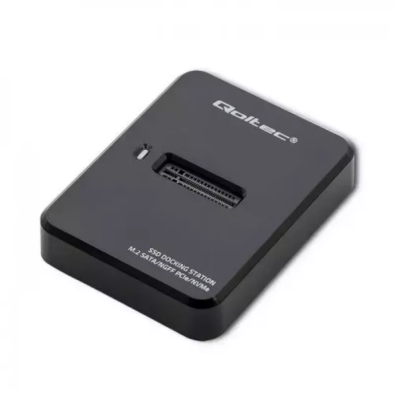 SSD enclosure QOLTEC 50313 Black — M.2 (22×80 / 22×110) PCIe & SATA, USB Type-C (USB 2.0 / 3.2 Gen2)