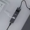 USB-C hub SAVIO AK-57 with 3× USB-A, RJ-45 Gigabit Ethernet (5000 Mbit/s), aluminium grey