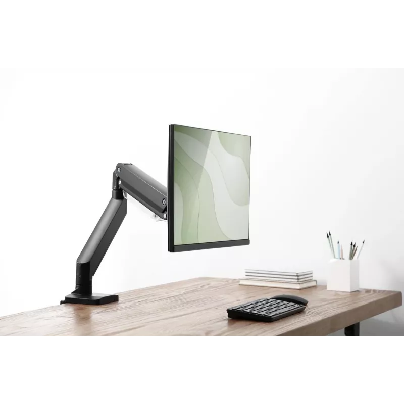 DIGITUS Single Gas Spring Monitor Desk Mount 35in, 15 kg max. black