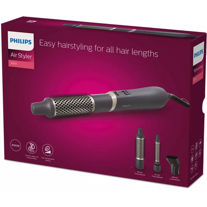 Philips 3000 series BHA301/00 hair styling tool Hair styling kit Warm Black 800 W 1.8 m
