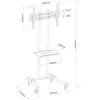 Techly ICA-TR23 Mobile TV Stand/Trolley, 32-70 inch, 40 kg, with Shelf
