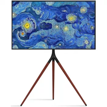 Floor TV mount TECHLY ICA-TR18SAM for 45 inch–65 inch (114.3–165.1 cm), VESA 200x200–600x400, capacity 32 kg, walnut