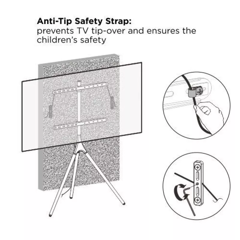 Floor TV mount TECHLY ICA-TR18SAM for 45 inch–65 inch (114.3–165.1 cm), VESA 200x200–600x400, capacity 32 kg, walnut