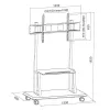 Portable floor stand TECHLY Signage Display Mount ICA-TR31 for 55 inch–120 inch screens, VESA 1200x600, max load 150 kg, black