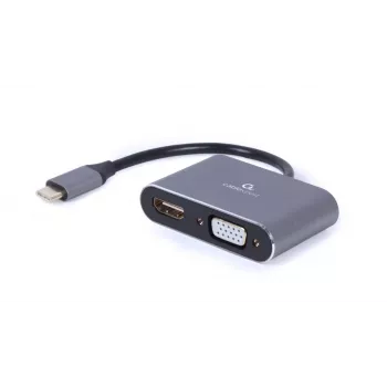 GEMBIRD Alt-DP USB Type-C to HDMI + VGA Display Adapter - Space Grey