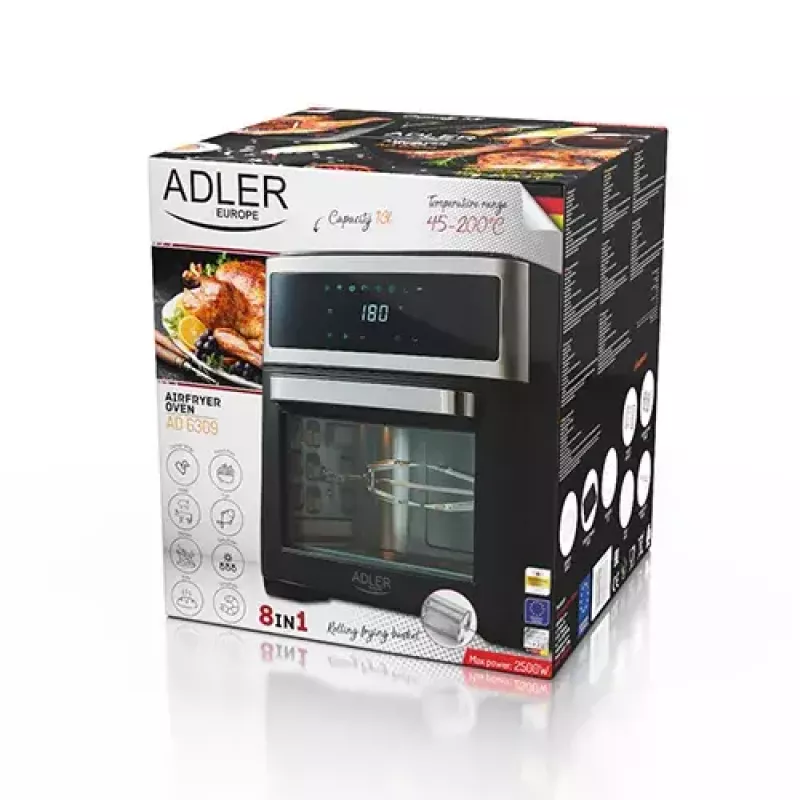 Adler AD 6309 airfryer oven, 13 L, 1700 W, stainless steel/black