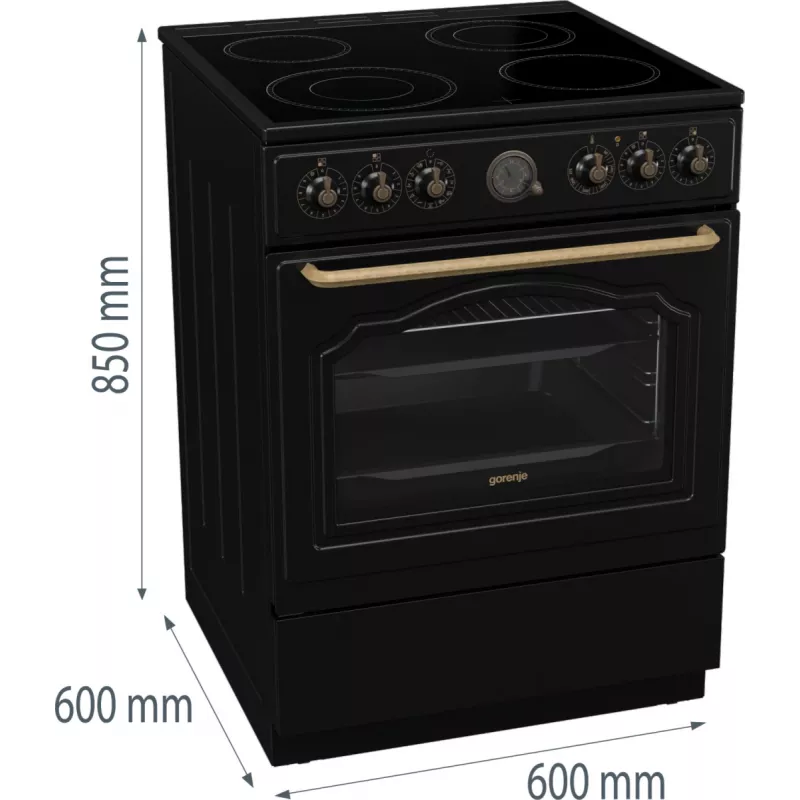 Gorenje GECS6B71CLB Freestanding cooker Electric Ceramic hob Black