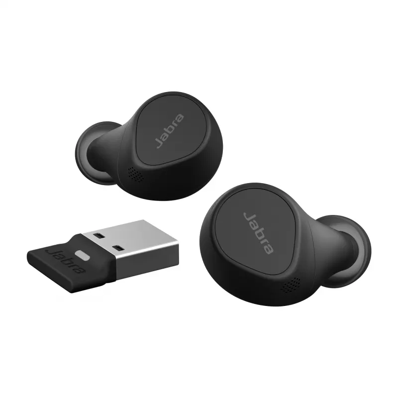 Jabra Evolve2 Buds - USB-A MS Wireless Charging Pad, True Wireless Stereo (TWS), Calls/Music, 5.4 g, Headset, Black