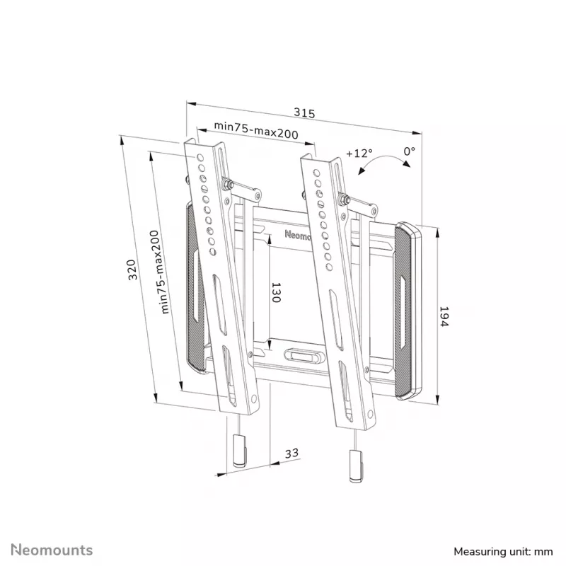 TV Wall Mount Neomounts WL35-550BL12 Max 40kg 24-55in Black