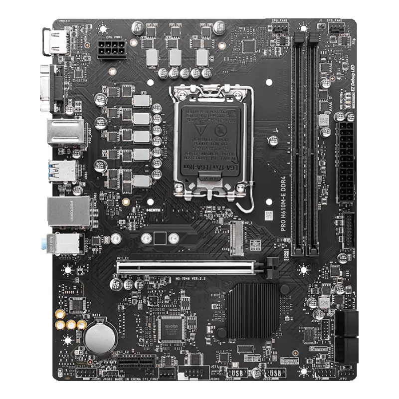 Motherboard MSI PRO H610M-E DDR4 LGA 1700 micro ATX, Intel H610, 2x DDR4 DIMM, max 64GB, M.2, 4x SATA III, HDMI 2.1