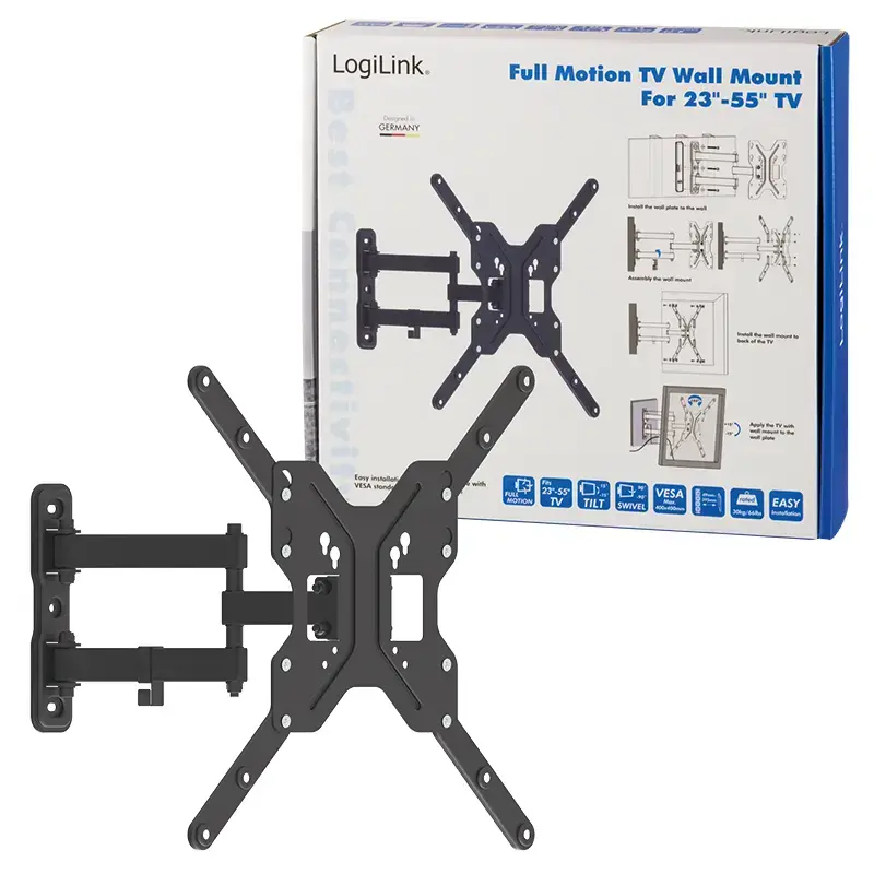 LogiLink BP0016 TV Wall Mount, 23-55 inch, Tilt/Swivel, max. 30 kg