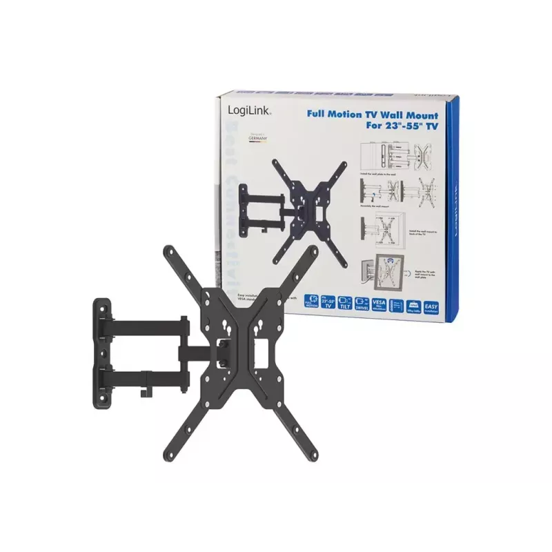 LogiLink BP0016 TV Wall Mount, 23-55 inch, Tilt/Swivel, max. 30 kg