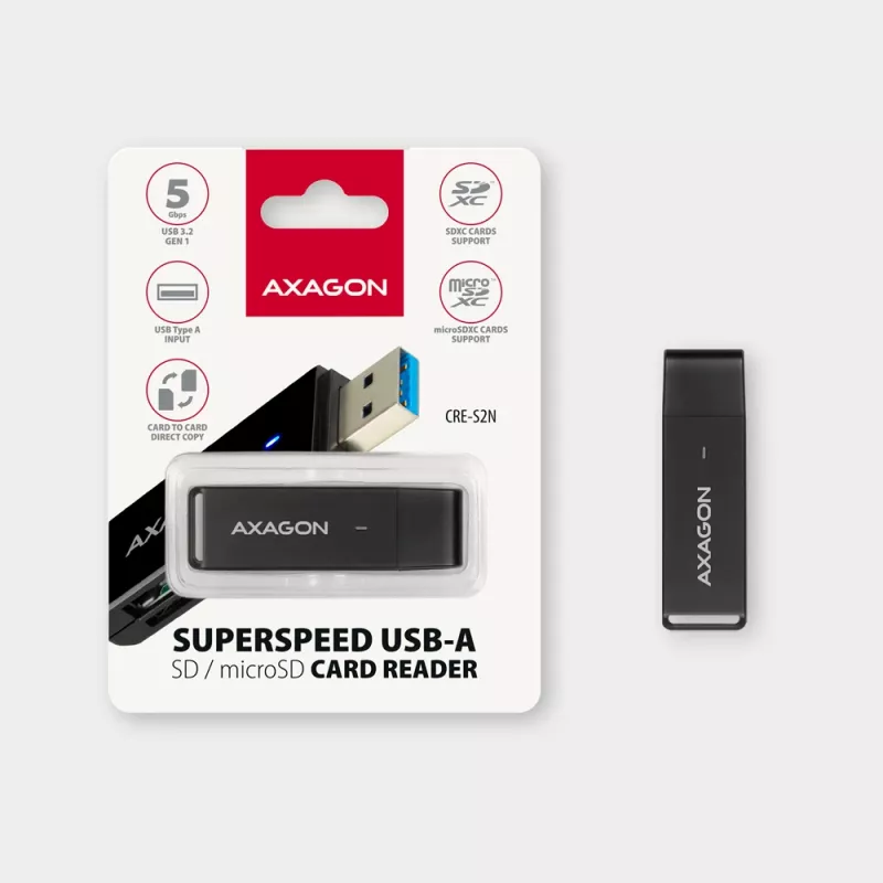 Card Reader Axagon CRE-S2N USB 3.2 Gen 1 Type-A Black