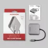 Axagon CRE-S3C Aluminum high-speed USB-C 3.2 Gen 1 memory card reader. 3 slots, UHS-II