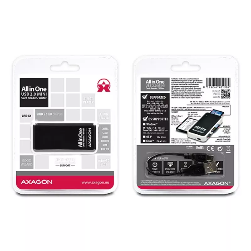 Axagon CRE-X1 external 5-slot reader of memory cards