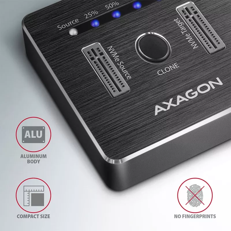 Axagon ADSA-M2C SuperSpeed USB-C 10Gbps dual M.2 NVMe dock