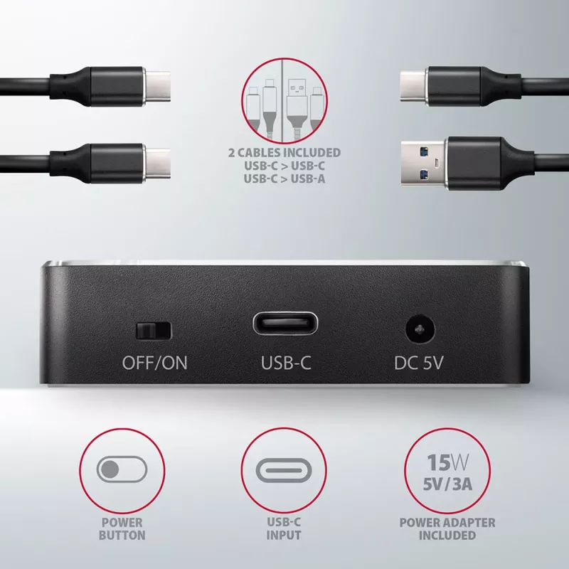 Axagon ADSA-M2C SuperSpeed USB-C 10Gbps dual M.2 NVMe dock