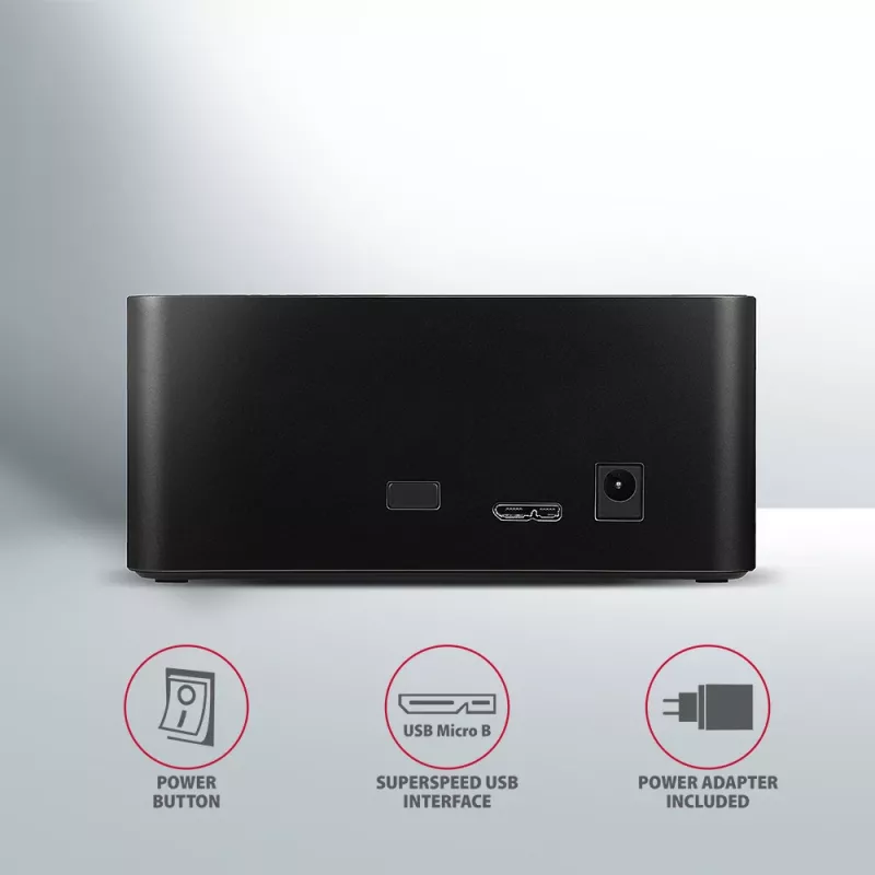 AXAGON ADSA-SN - HDD - Hybrid - SSD - SATA - Serial ATA II - Serial ATA III - 2.5,3.5 Zoll - USB 3.2 Gen 1 (3.1 Gen 1) Type-A - 5 Gbit/s - Schwarz