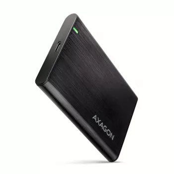 2.5 inch HDD/SSD enclosure AXAGON EE25-A6C — SATA, USB 3.2 Gen 1 (Type-C & Type-A), aluminium, black